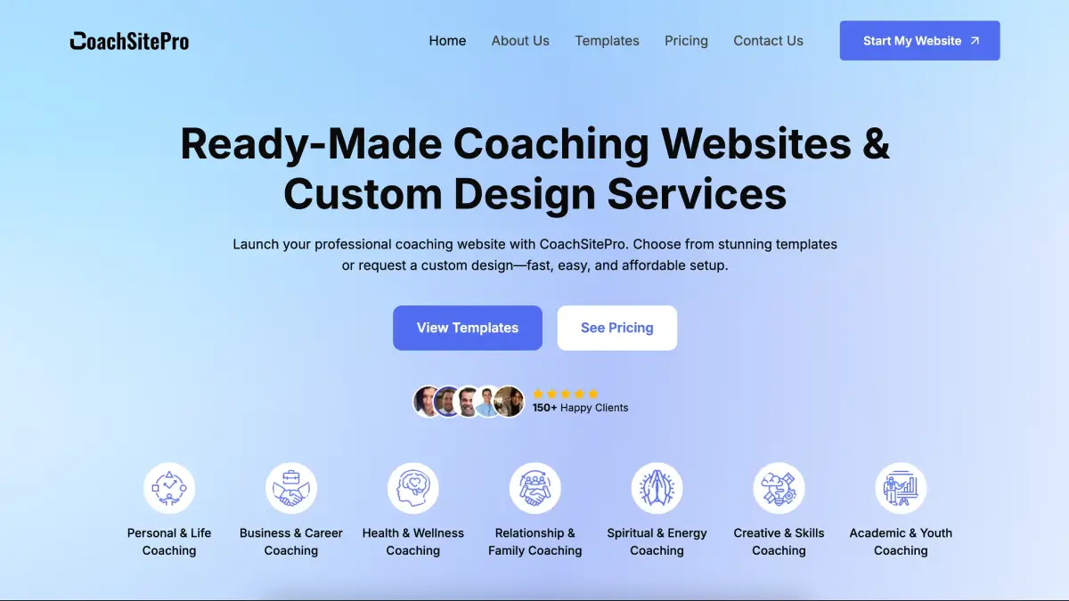 Ready-Made Coaching Websites & Custom Design Services